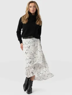 Skirts|Saint and Sofia Etta Layered Skirt - White Floral