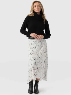Skirts|Saint and Sofia Etta Layered Skirt - White Floral