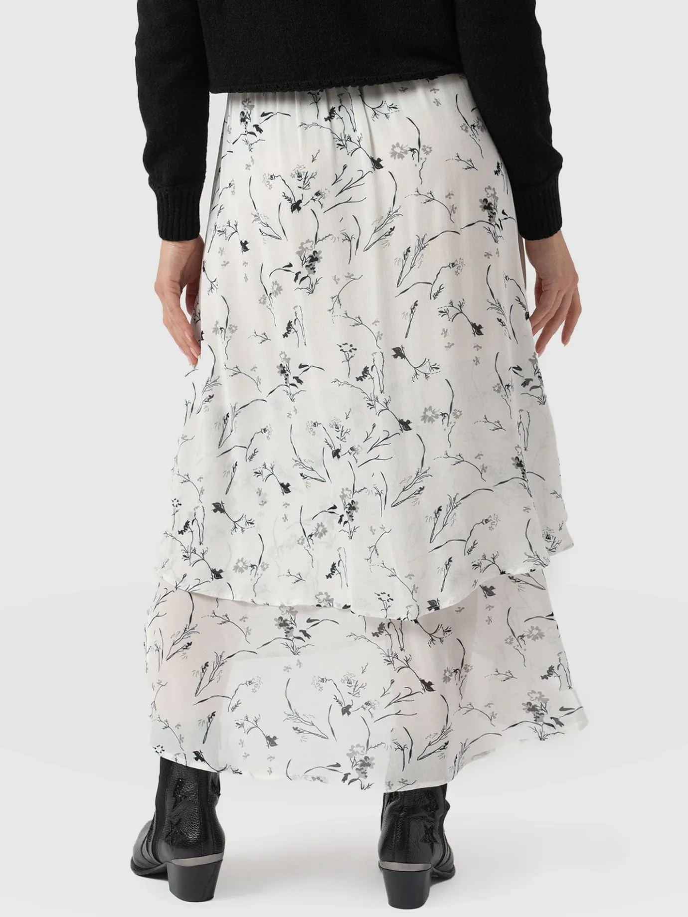 Skirts|Saint and Sofia Etta Layered Skirt - White Floral