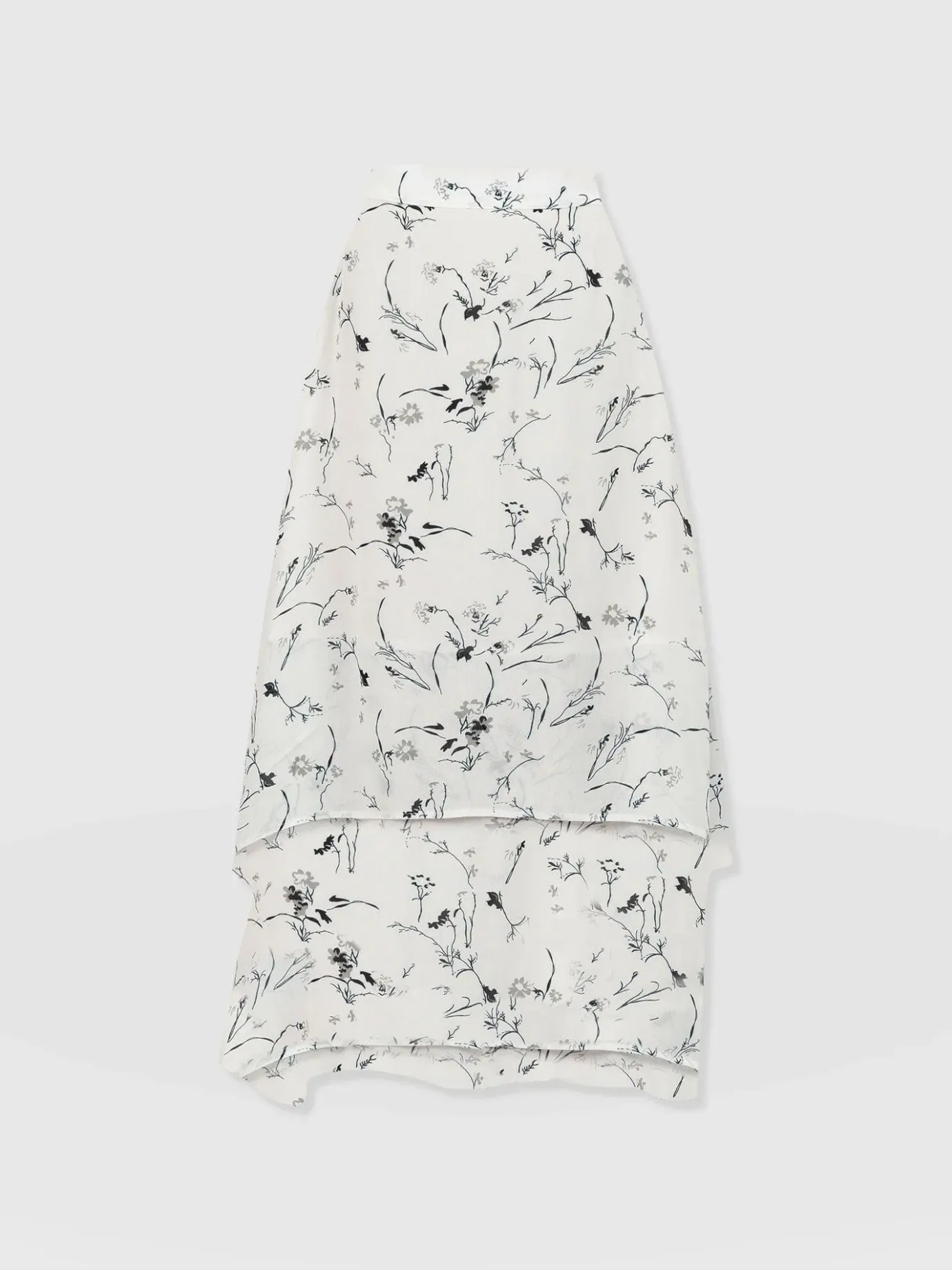 Skirts|Saint and Sofia Etta Layered Skirt - White Floral