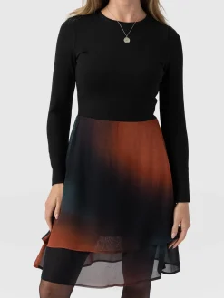 Dresses|Saint and Sofia Etta Mini Layered Dress - Orange Coral
