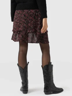 Skirts|Saint and Sofia Etta Mini Layered Skirt - Red Ditsy Leopard
