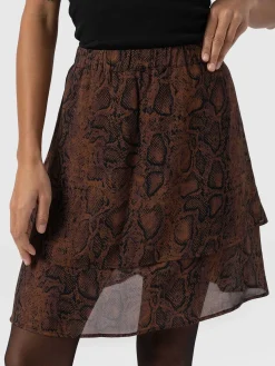 Skirts|Saint and Sofia Etta Mini Layered Skirt - Brown Snake
