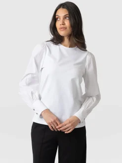 Blouses & Shirts|Saint and Sofia Eva Mock Shirt - White