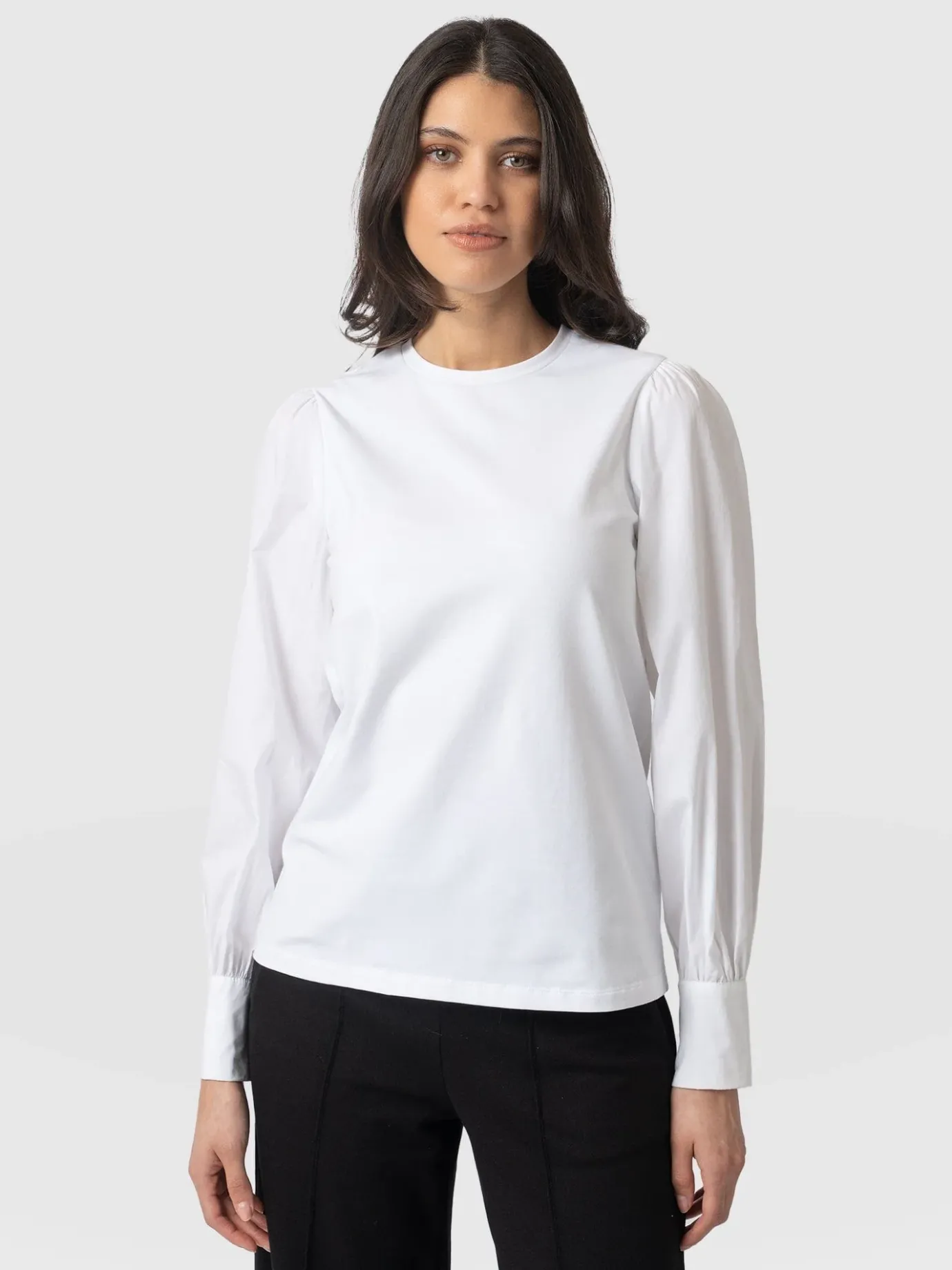 Blouses & Shirts|Saint and Sofia Eva Mock Shirt - White