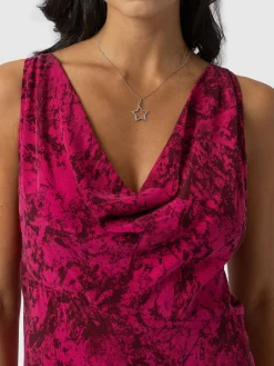 Dresses|Saint and Sofia Faye Cowl Neck Dress - Pink Marble