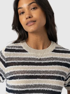 Knitwear|Saint and Sofia Fearne Knit Tee - Blue Stripe