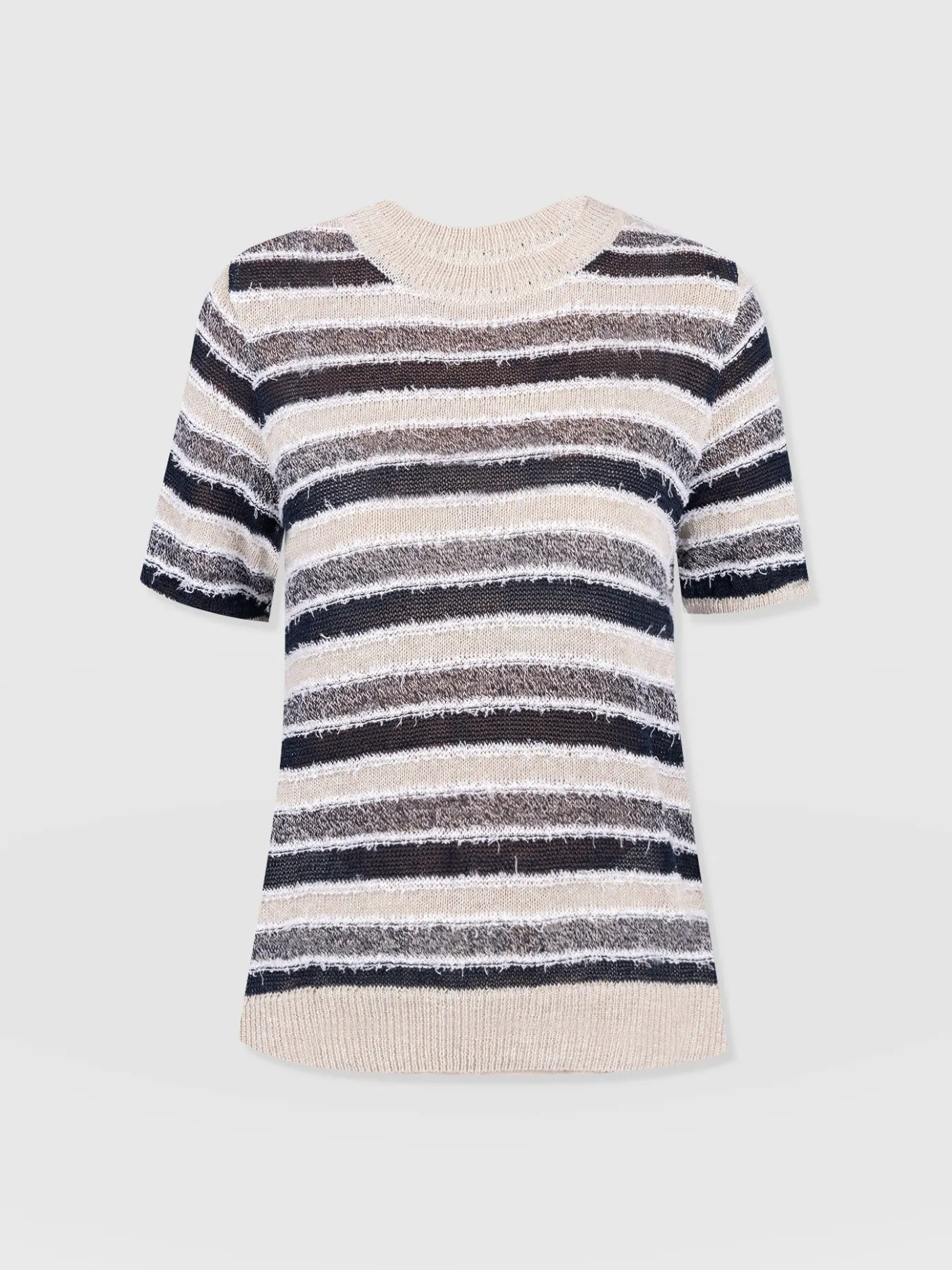 Knitwear|Saint and Sofia Fearne Knit Tee - Blue Stripe