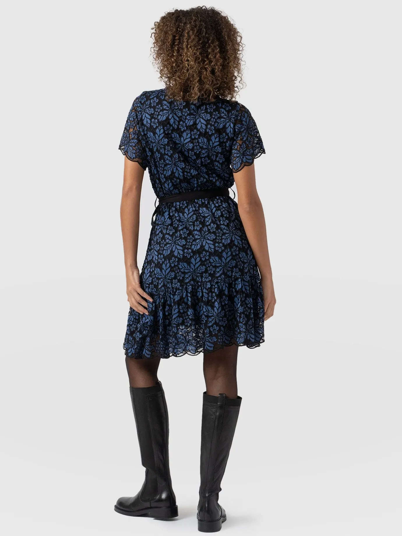 Dresses|Saint and Sofia Fearne Lace Mini Dress - Blue/Black