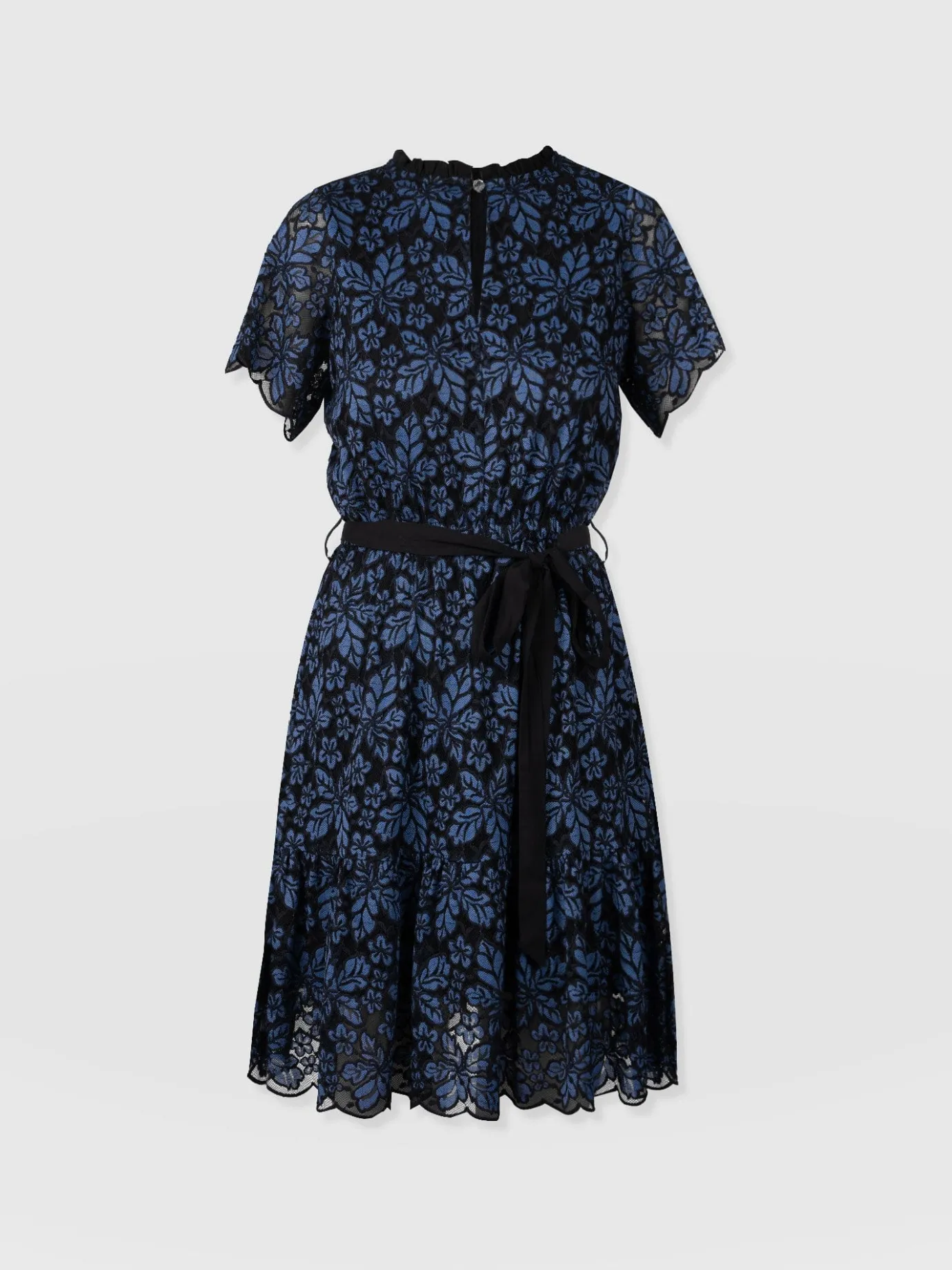 Dresses|Saint and Sofia Fearne Lace Mini Dress - Blue/Black