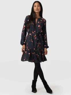 Dresses|Saint and Sofia Fia Mini Tiered Dress - Dark Roses