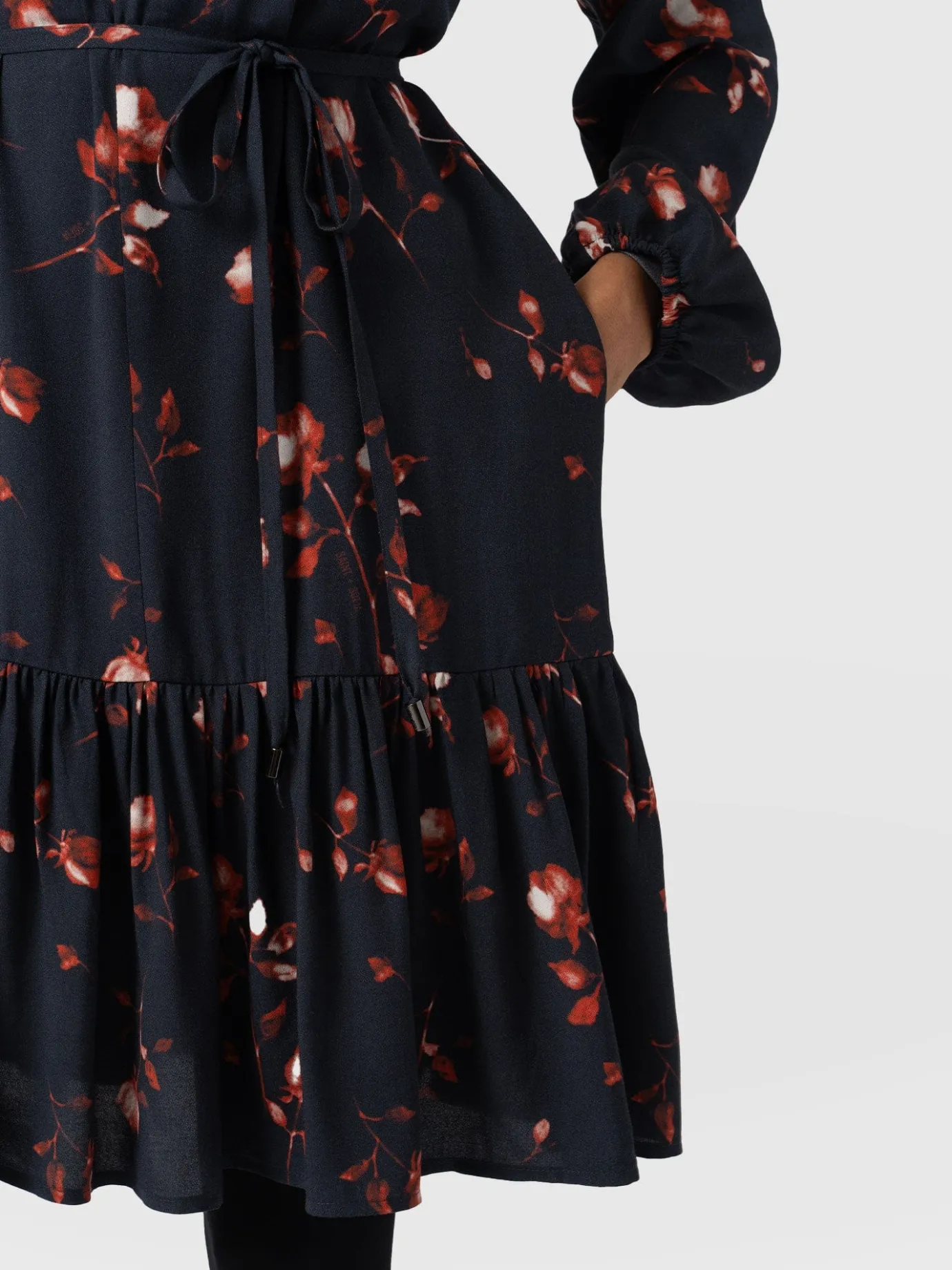 Dresses|Saint and Sofia Fia Mini Tiered Dress - Dark Roses