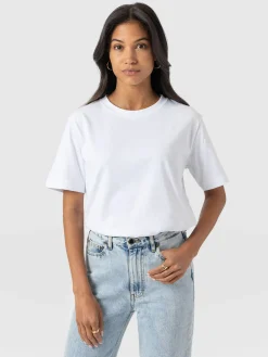 T-shirts & Tanks|Saint and Sofia Finsbury Crew Neck Tee - White