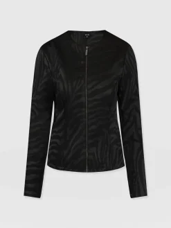Coats & Jackets|Saint and Sofia Florence Jacket - Black Zebra