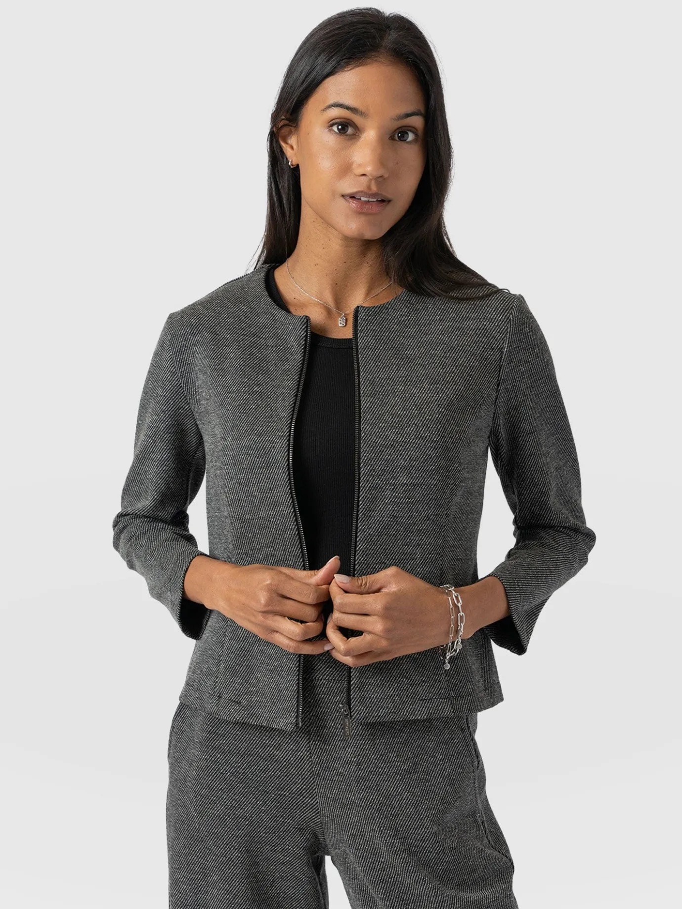 Coats & Jackets|Saint and Sofia Florence Jacket - Grey Twill