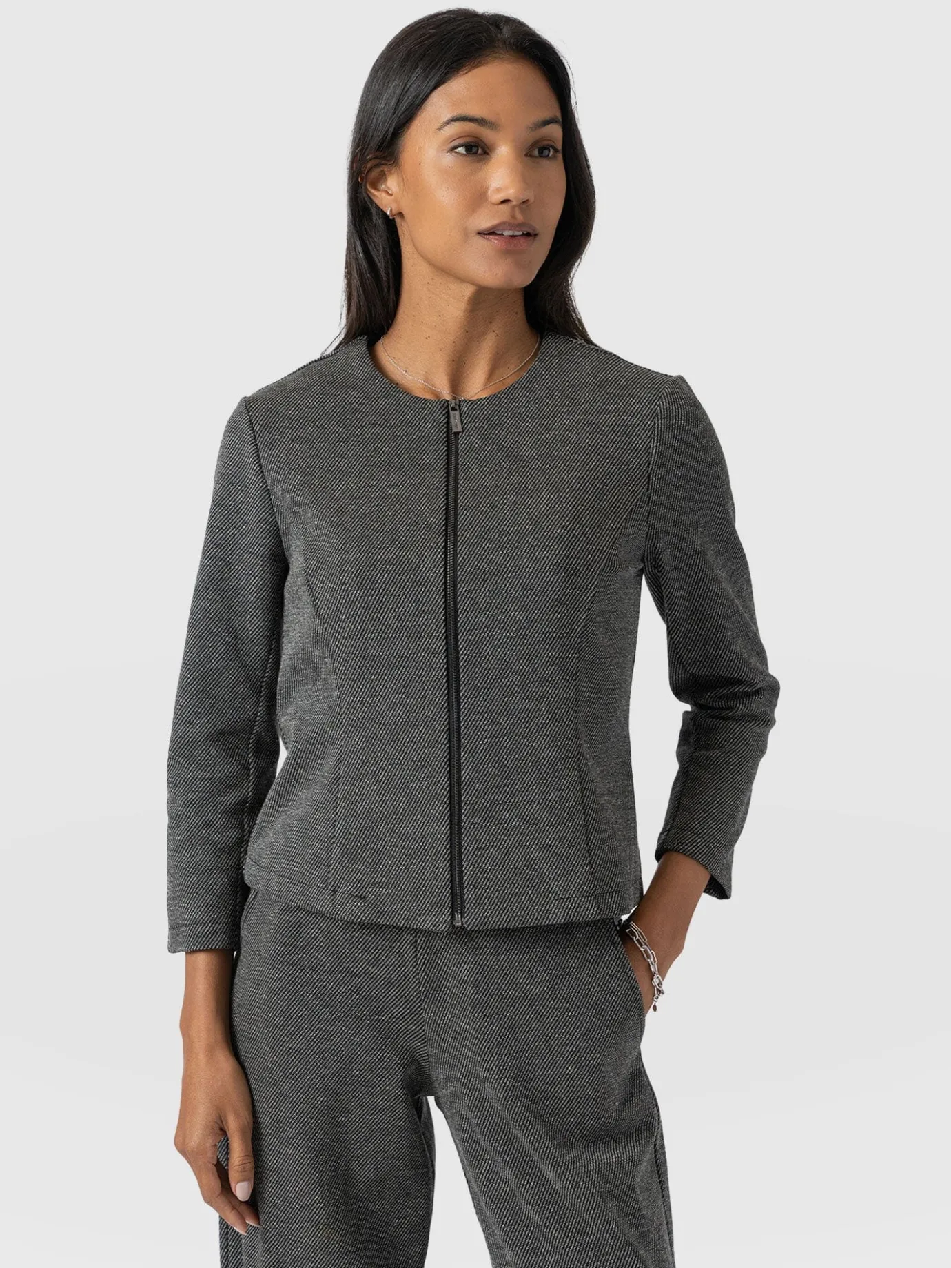 Coats & Jackets|Saint and Sofia Florence Jacket - Grey Twill
