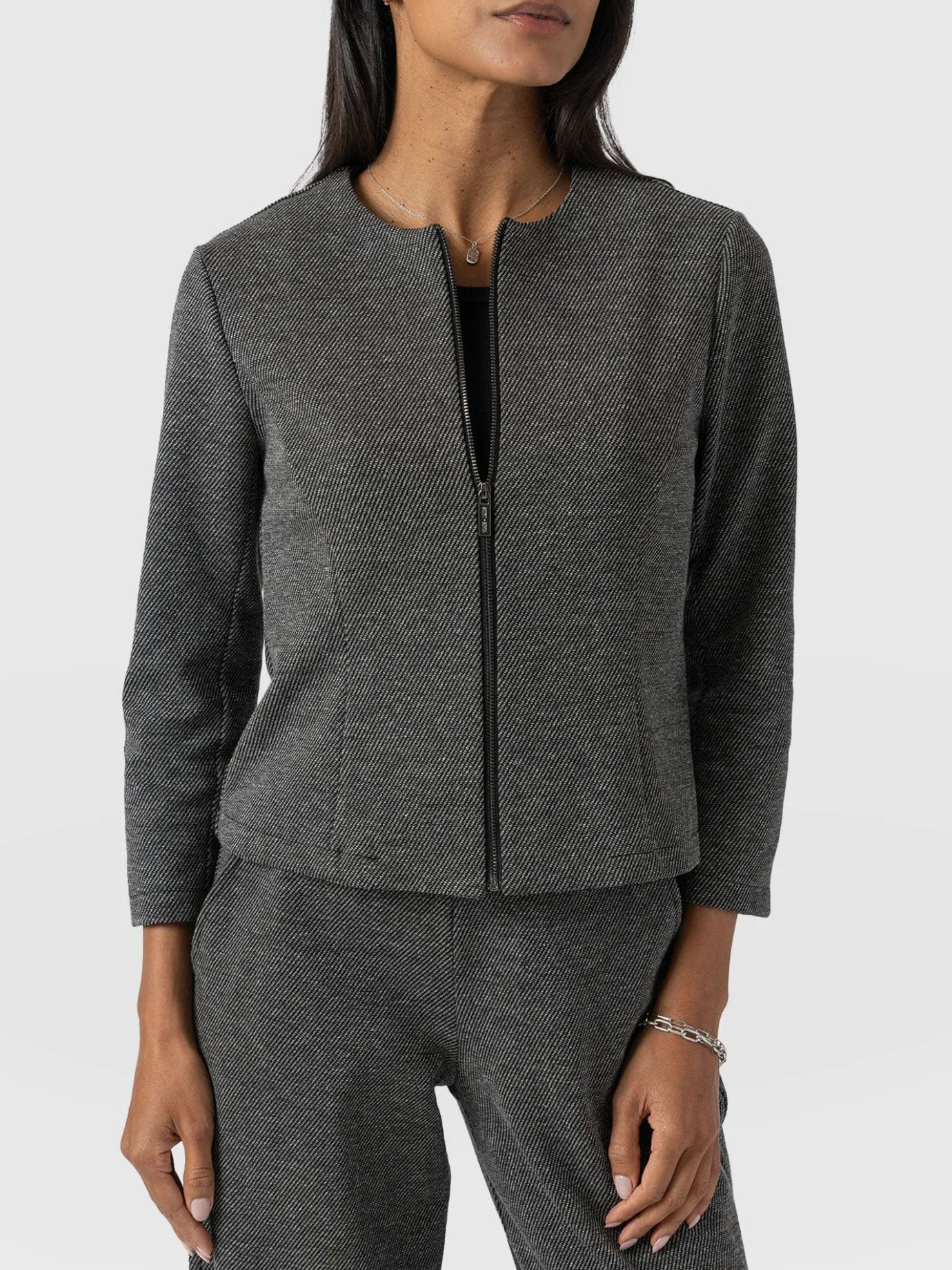 Coats & Jackets|Saint and Sofia Florence Jacket - Grey Twill