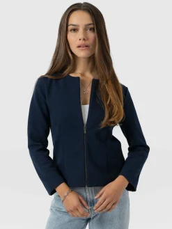 Coats & Jackets|Saint and Sofia Florence Jacket - Navy Twill