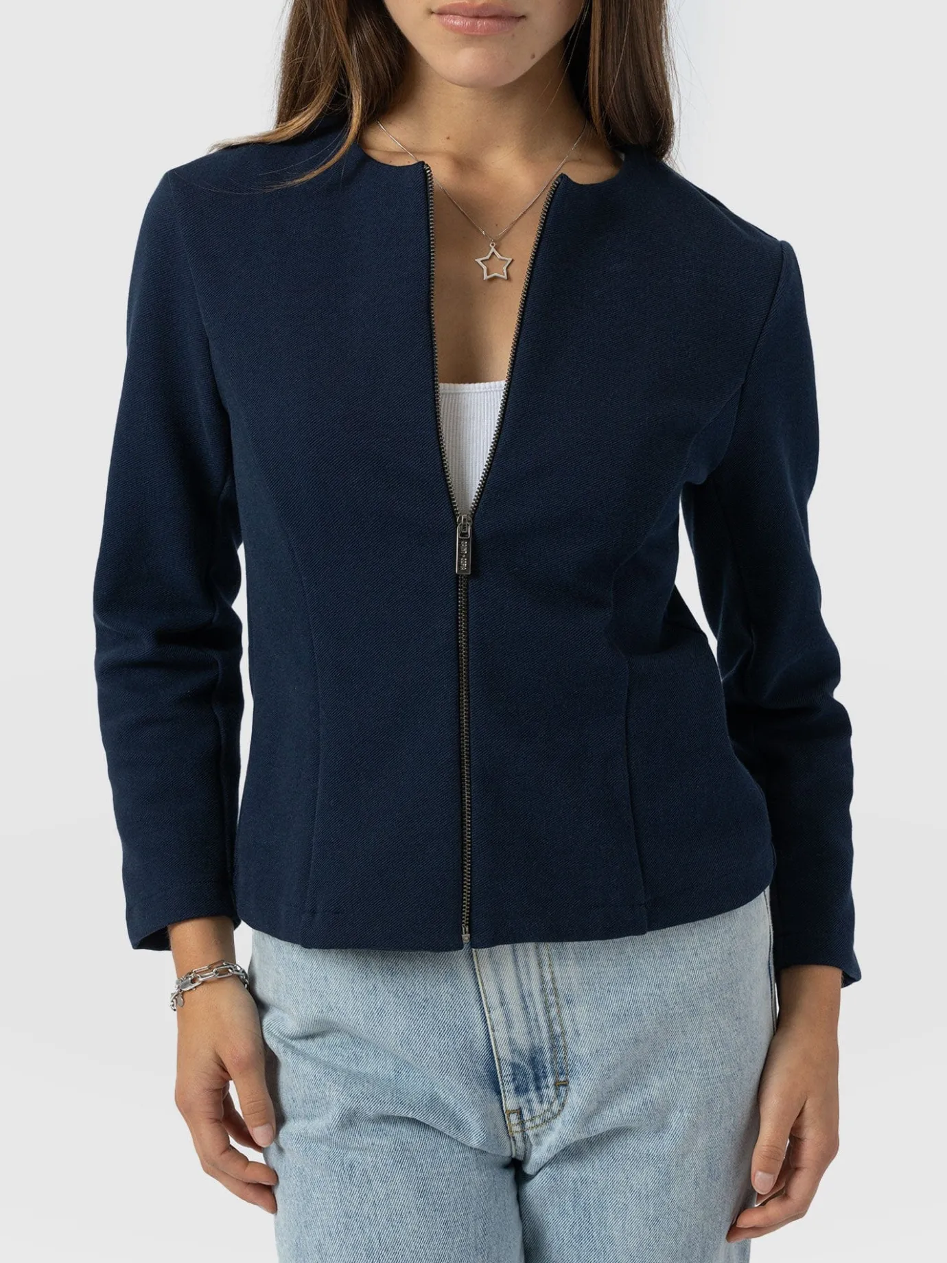 Coats & Jackets|Saint and Sofia Florence Jacket - Navy Twill