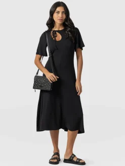 Dresses|Saint and Sofia Freya Tie Dress - Black