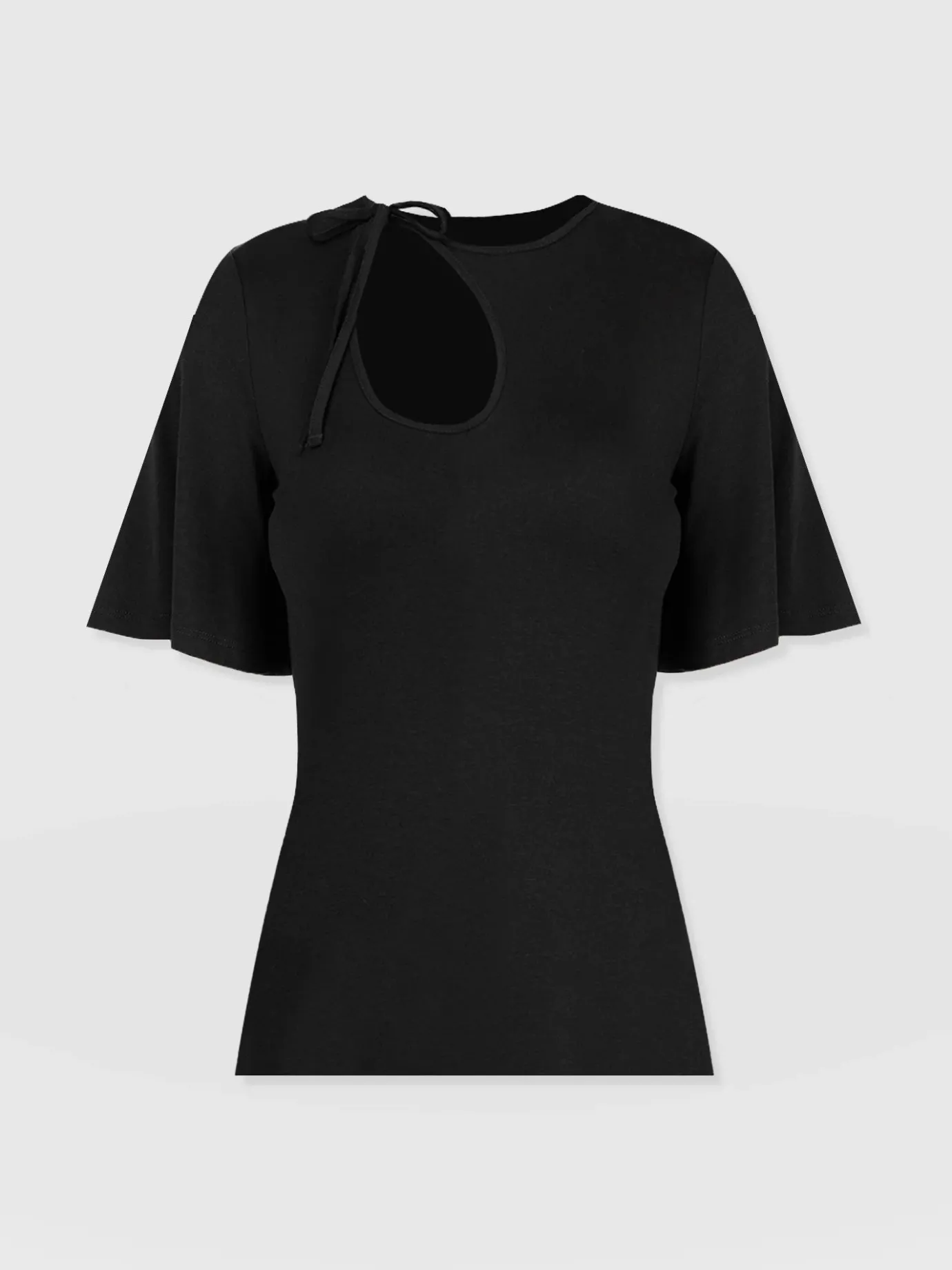 T-shirts & Tanks|Saint and Sofia Freya Tie Tee - Black