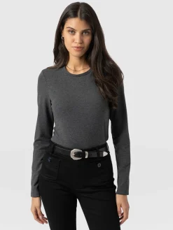T-shirts & Tanks|Saint and Sofia Glen Crew Neck Tee - Charcoal