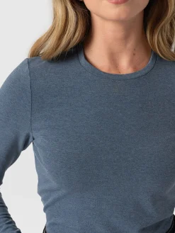 T-shirts & Tanks|Saint and Sofia Glen Crew Neck Tee Long Sleeve - Blue