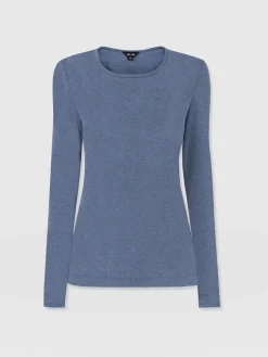 T-shirts & Tanks|Saint and Sofia Glen Crew Neck Tee Long Sleeve - Blue