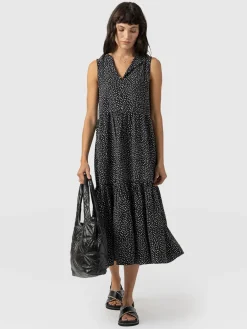 Dresses|Saint and Sofia Greenwich Dress - Black Spot Tencel