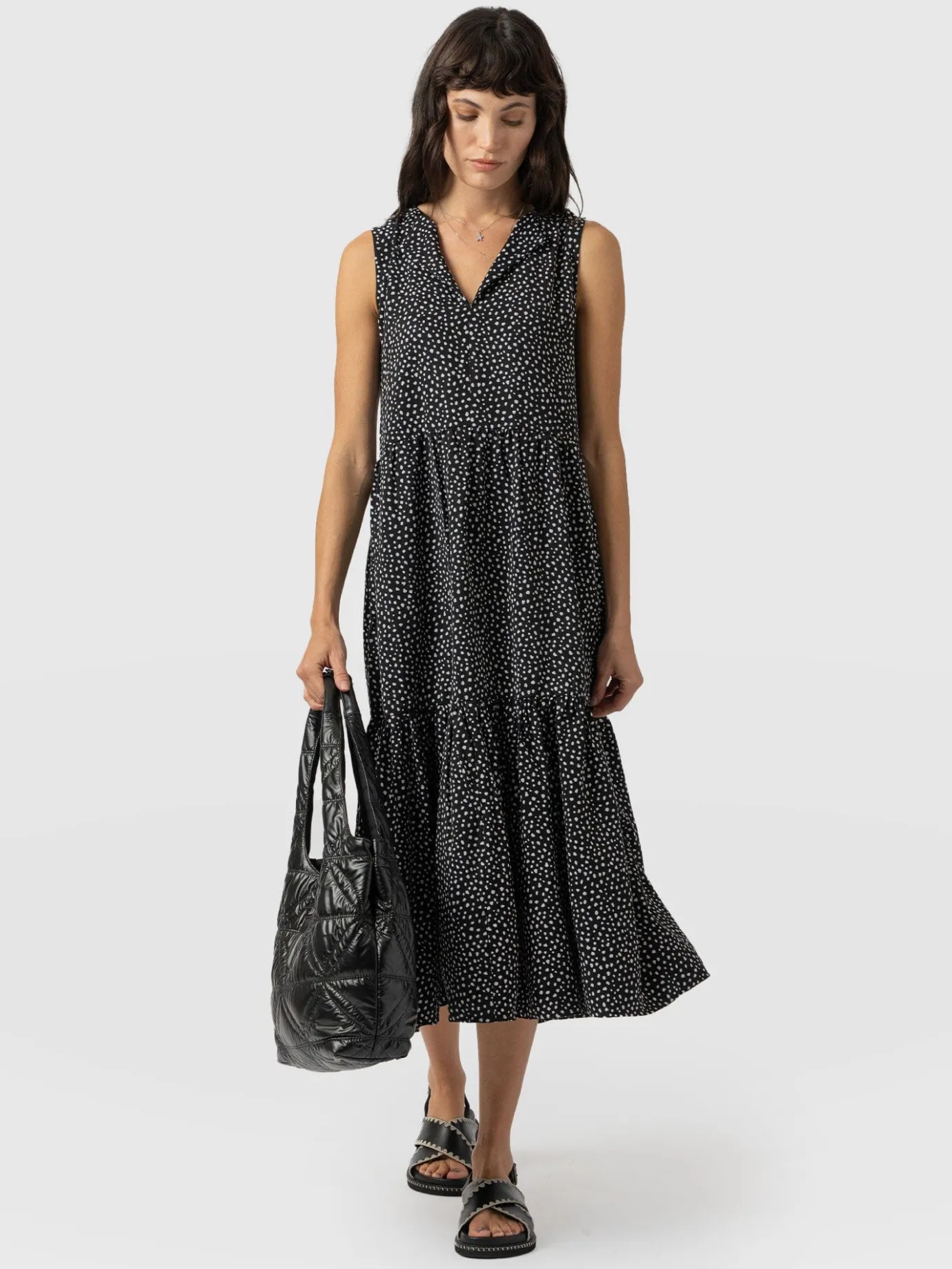 Dresses|Saint and Sofia Greenwich Dress - Black Spot Tencel