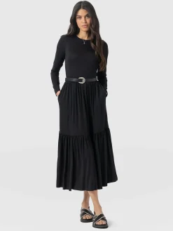 Dresses|Saint and Sofia Greenwich Dress Long Sleeve - Black