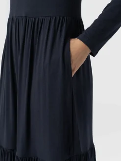 Dresses|Saint and Sofia Greenwich Dress Long Sleeve - Navy
