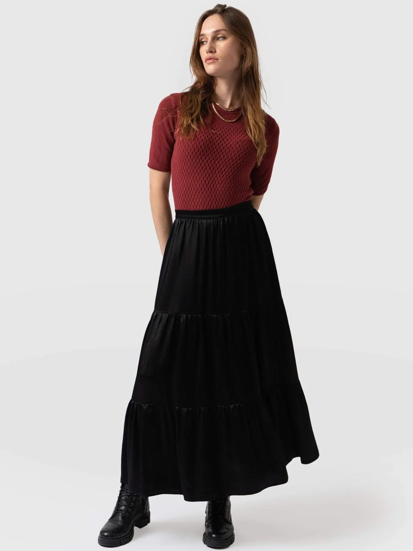 Skirts|Saint and Sofia Greenwich Skirt - Gloss Black