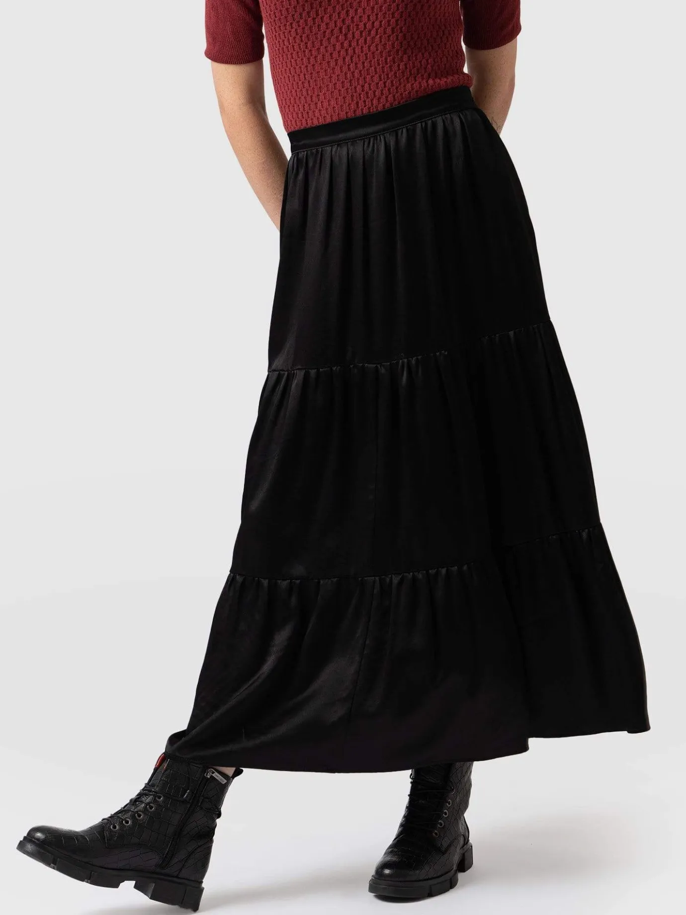 Skirts|Saint and Sofia Greenwich Skirt - Gloss Black