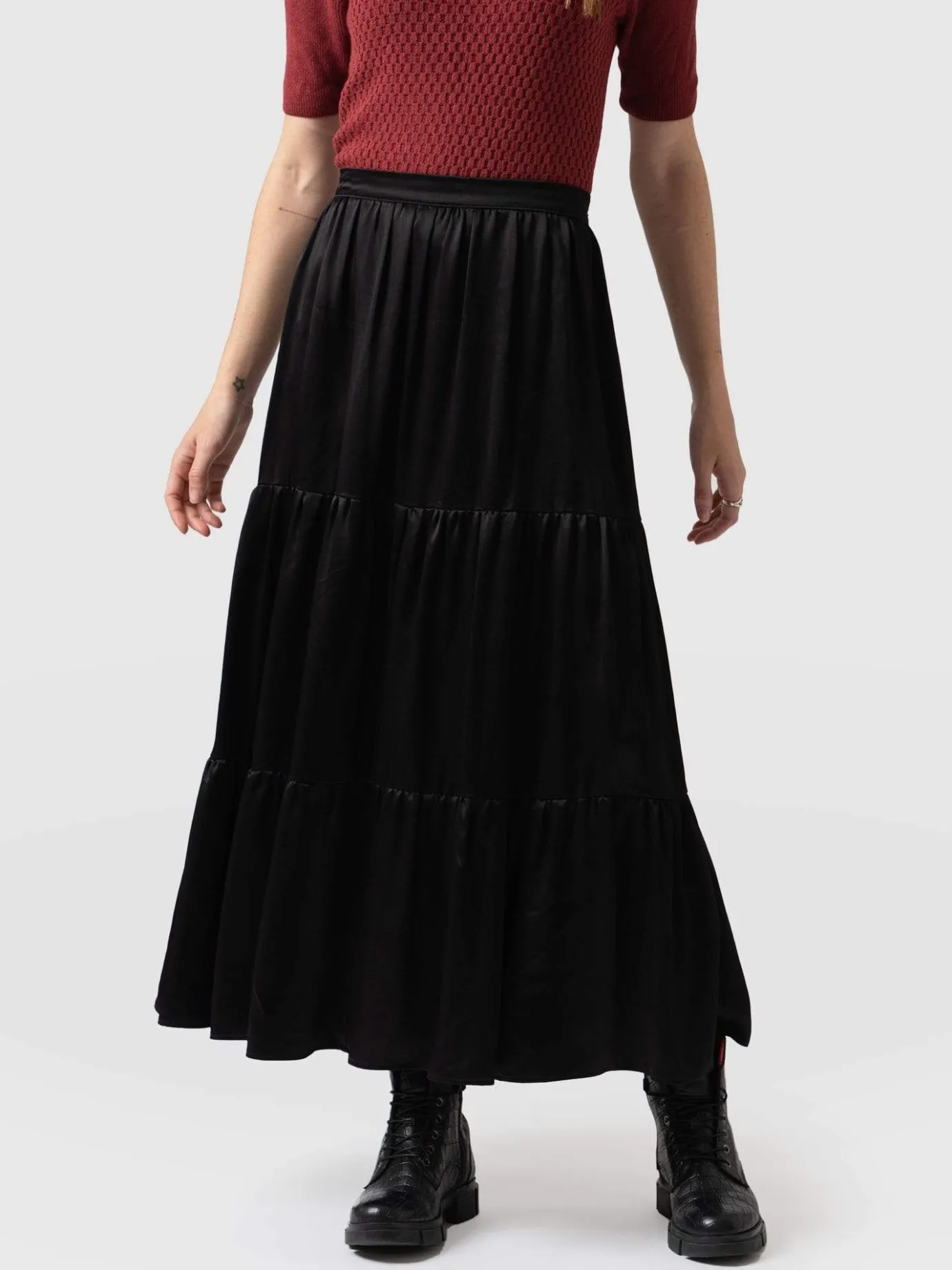 Skirts|Saint and Sofia Greenwich Skirt - Gloss Black