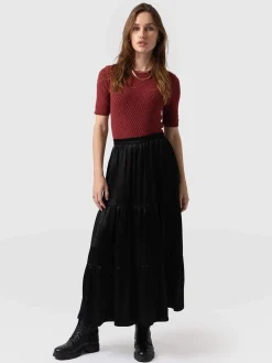 Skirts|Saint and Sofia Greenwich Skirt - Gloss Black