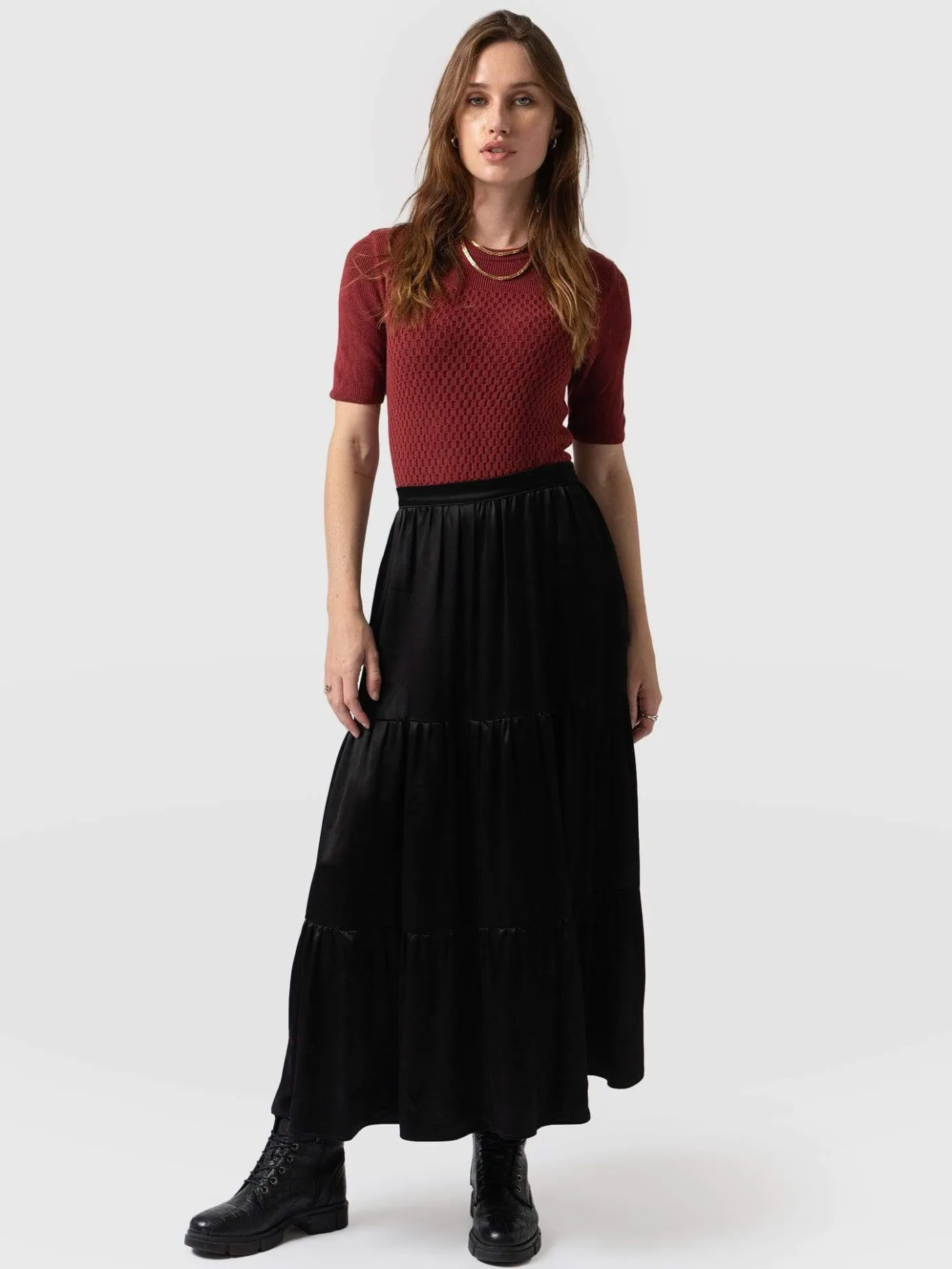 Skirts|Saint and Sofia Greenwich Skirt - Gloss Black