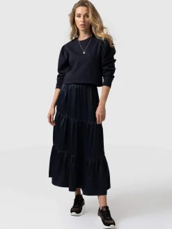 Skirts|Saint and Sofia Greenwich Skirt - Navy Viscose