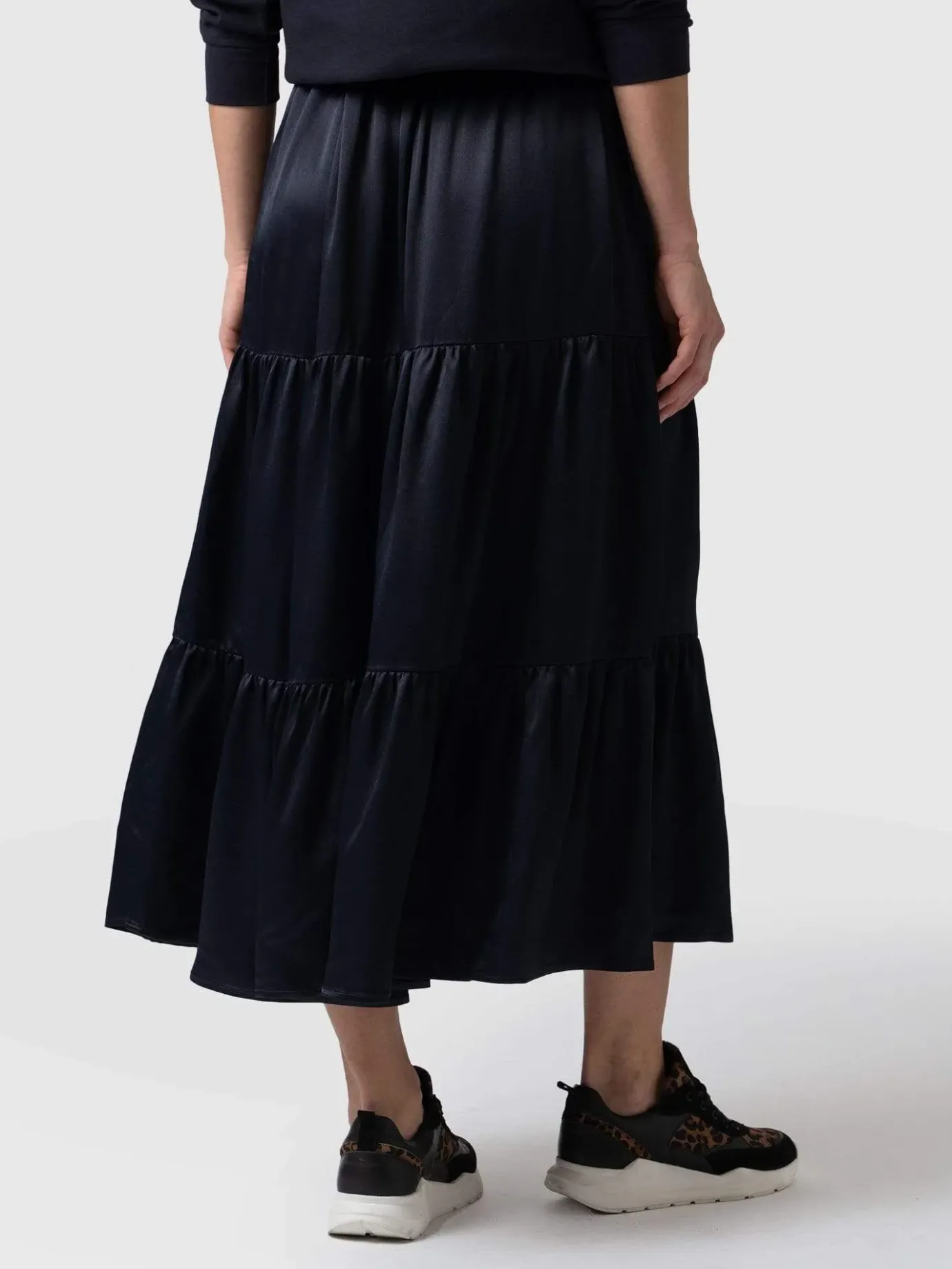 Skirts|Saint and Sofia Greenwich Skirt - Navy Viscose