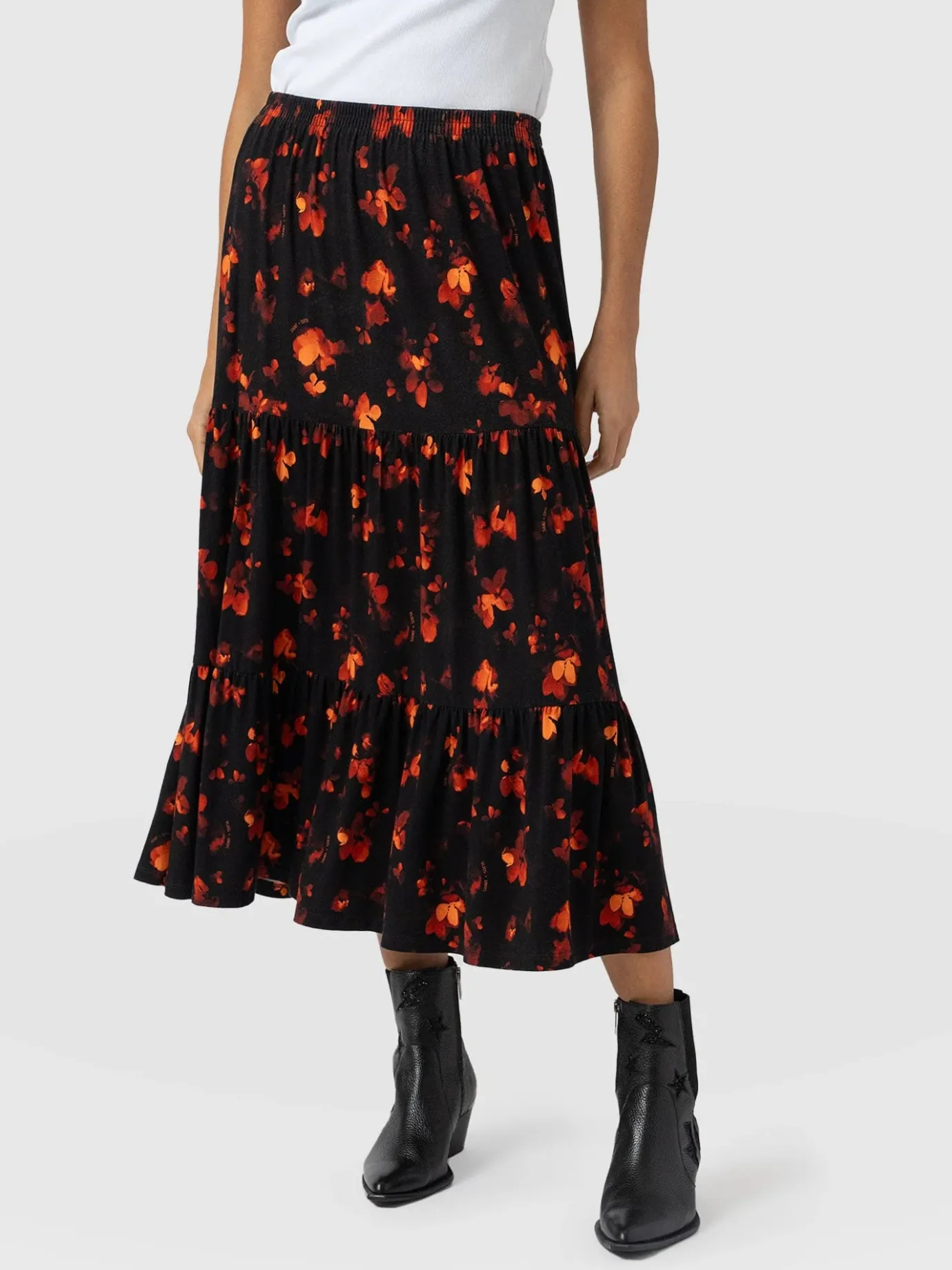 Skirts|Saint and Sofia Greenwich Skirt - Red Aurora