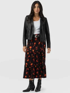 Skirts|Saint and Sofia Greenwich Skirt - Red Aurora
