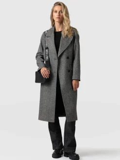 Coats & Jackets|Saint and Sofia Hampton Coat - Monochrome Chevron