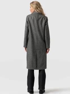 Coats & Jackets|Saint and Sofia Hampton Coat - Monochrome Chevron