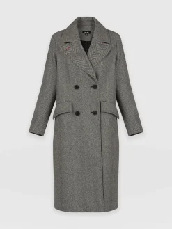 Coats & Jackets|Saint and Sofia Hampton Coat - Monochrome Chevron