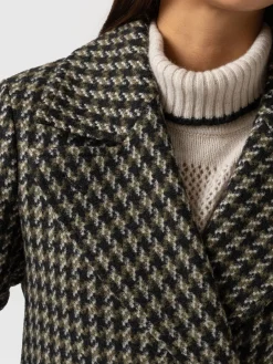 Coats & Jackets|Saint and Sofia Hampton Coat - Olive Houndstooth