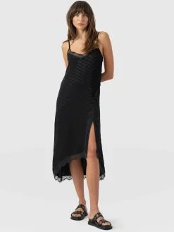 Dresses|Saint and Sofia Harper Lace Cami Dress - Black Jacquard