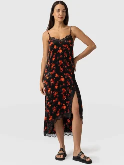 Dresses|Saint and Sofia Harper Lace Cami Dress - Red Aurora