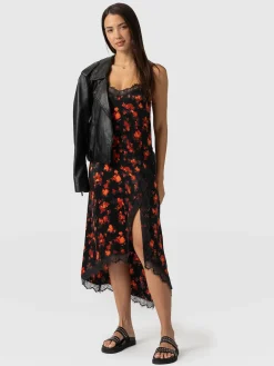 Dresses|Saint and Sofia Harper Lace Cami Dress - Red Aurora