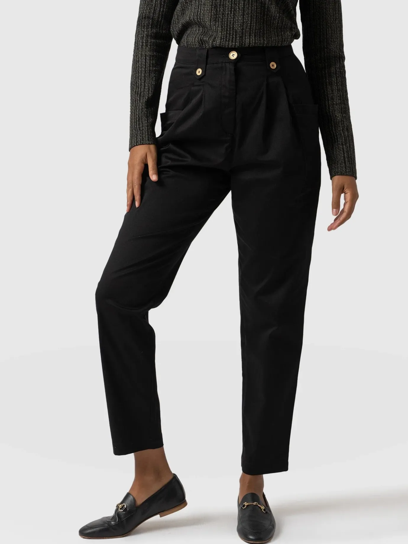 Pants|Saint and Sofia High Waisted Cargo Pant - Black