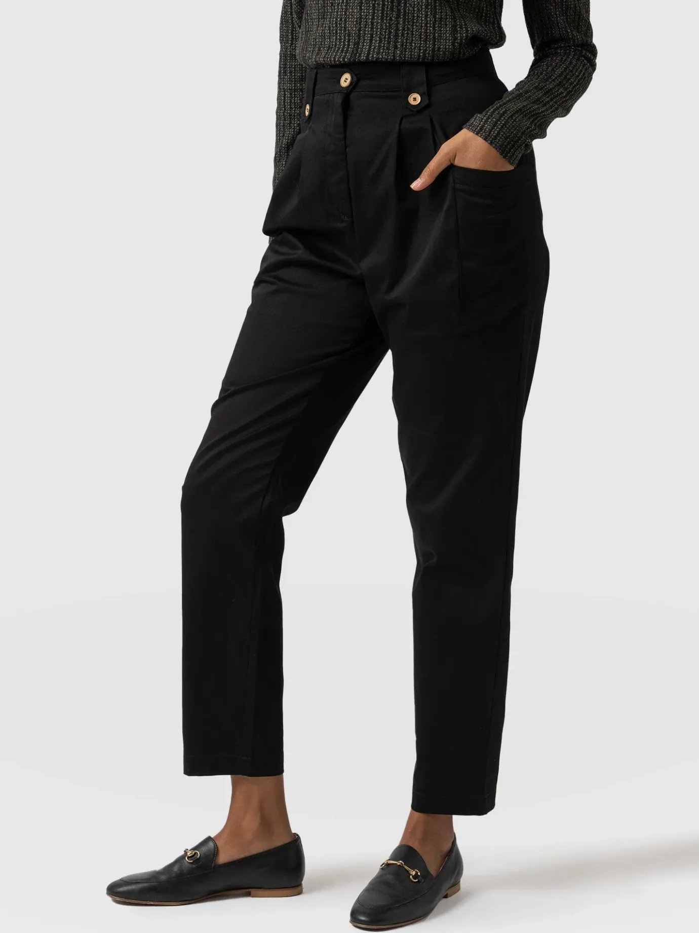 Pants|Saint and Sofia High Waisted Cargo Pant - Black